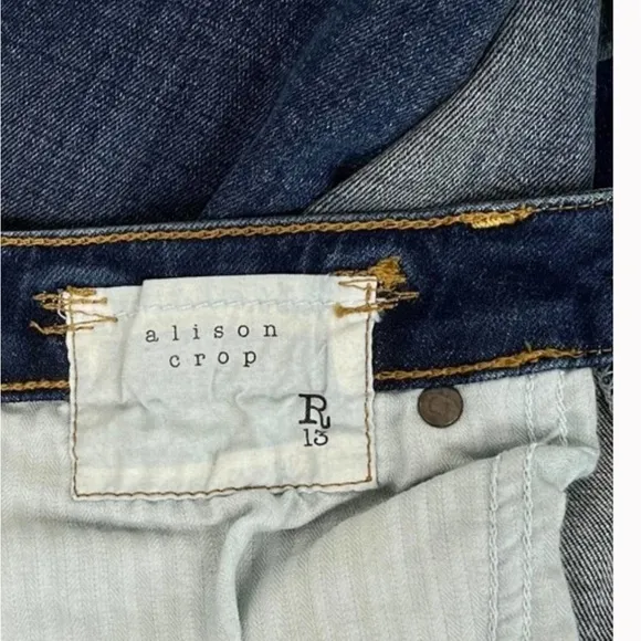 R13 Alison Crop Skinny Jeans in Barnet Wash