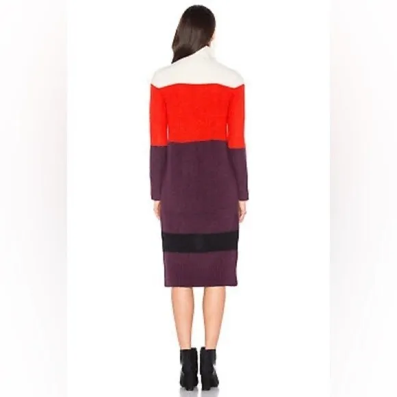 Rag &amp; Bone Britton Stripe Colorblock Midi Sweater Dress Size Medium