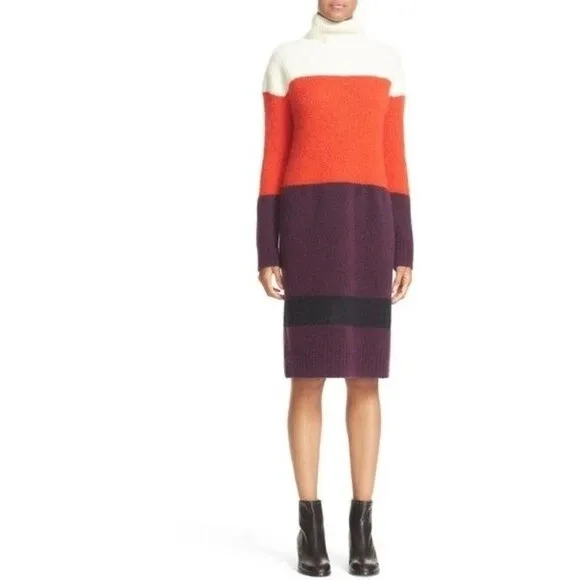 Rag &amp; Bone Britton Stripe Colorblock Midi Sweater Dress Size Medium