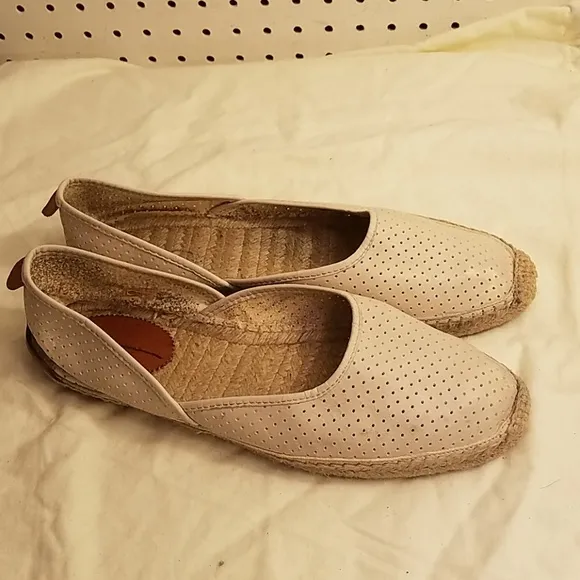 RAG &amp; BONE CREAM LEATHER ESPADRILLE LOAFERS