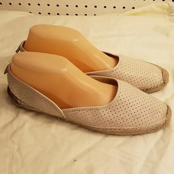 RAG &amp; BONE CREAM LEATHER ESPADRILLE LOAFERS