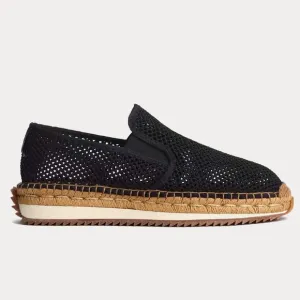 Rag &amp; Bone Espadrille Runner Open Weave Black Slip On Loafers Size 44/11 NWOT