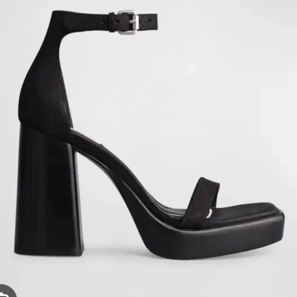 Rag &amp; Bone Matrix Black Suede Ankle-Strap Platform Sandals | 10