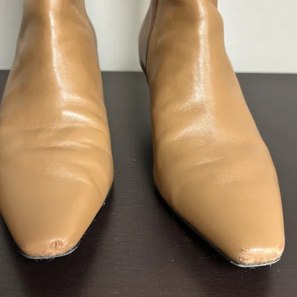 RAG and BONE Rio leather ankle boots Light Brown Pointed Toe Size 38 US 8