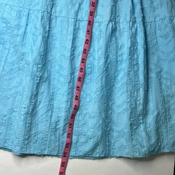 RAMY BROOK Midi Dress Jess Halter NEW High Neck Boho Tiered Textured Flowy Sky M