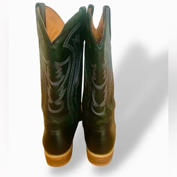 Rancho Point toe Black Lizard Western Cowboy Boots