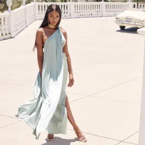 RARE House of CB 'Lolita' Pistachio Draped Cut Out Maxi Dress NWOT