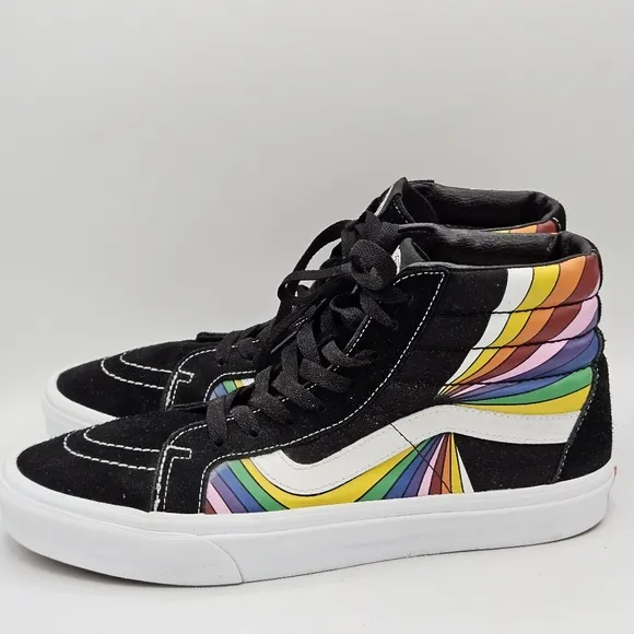 Rare htf Vans sk8-hi refract hightop rainbow skater sneakers size 10 in men