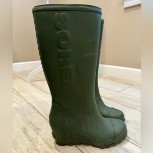 Rare! Like New, Sorel Joan of Arctic Rain Wedge Boots