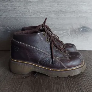 Rare Vintage Dr. Martens 12281 Floral Embossed Chunky Ankle Boots Size 8