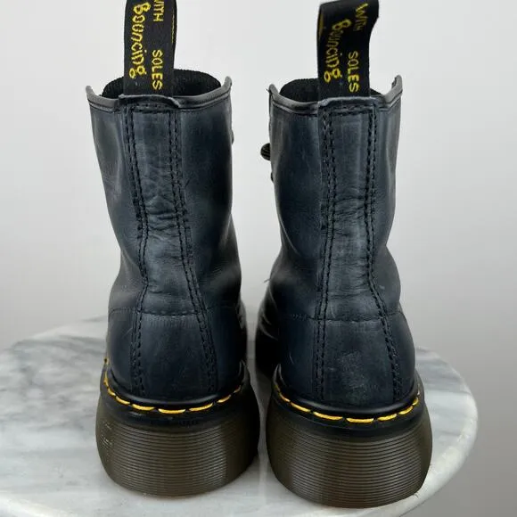 RARE Womens Vintage 90s Dr Martens 8499 Navy Chunky Platform Lace Up Boots (9.5)