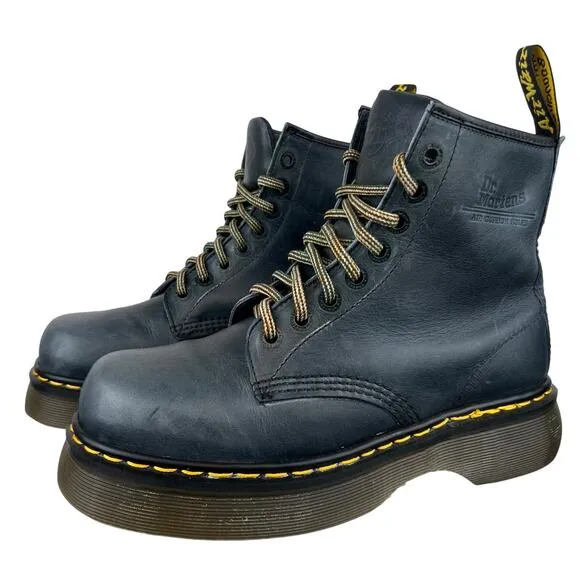 RARE Womens Vintage 90s Dr Martens 8499 Navy Chunky Platform Lace Up Boots (9.5)
