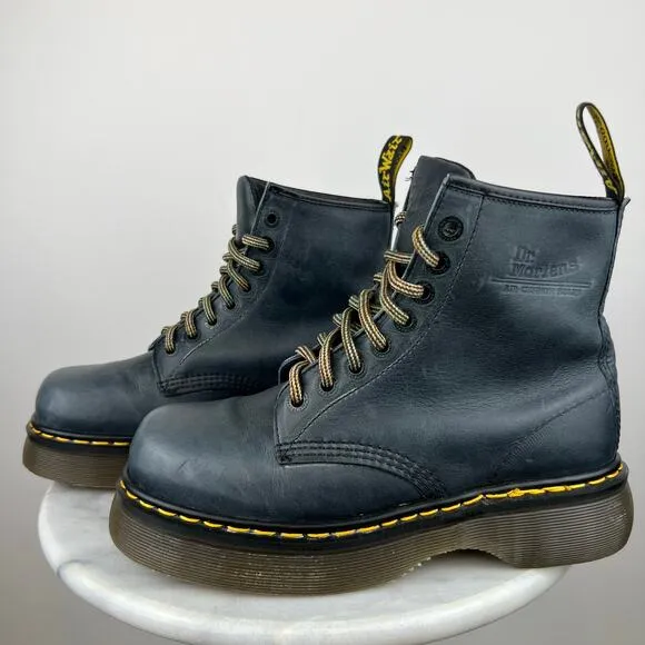 RARE Womens Vintage 90s Dr Martens 8499 Navy Chunky Platform Lace Up Boots (9.5)