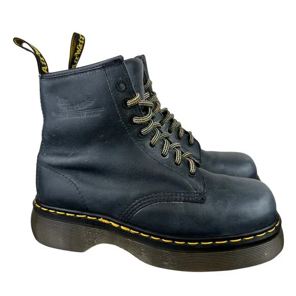 RARE Womens Vintage 90s Dr Martens 8499 Navy Chunky Platform Lace Up Boots (9.5)