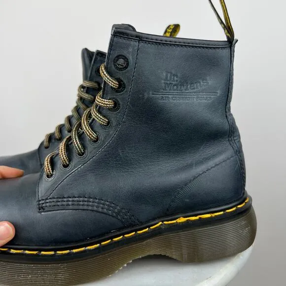 RARE Womens Vintage 90s Dr Martens 8499 Navy Chunky Platform Lace Up Boots (9.5)