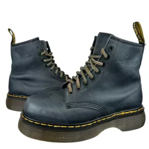 RARE Womens Vintage 90s Dr Martens 8499 Navy Chunky Platform Lace Up Boots (9.5)