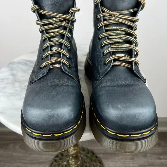 RARE Womens Vintage 90s Dr Martens 8499 Navy Chunky Platform Lace Up Boots (9.5)