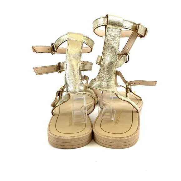 Rebecca Minkoff Gold Metallic Georgina Studded Sandals Caged Gladiator Size 10