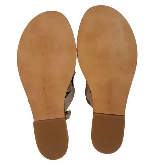 Rebecca Minkoff Sheena Thong Tan Leather Women's Sandals Size 9.5