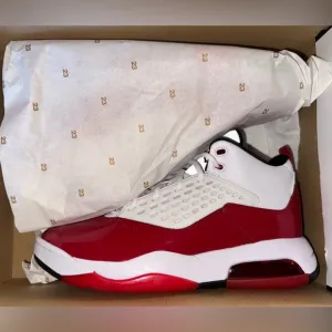 Red and White Jordan Sneakers with Air Cushioning