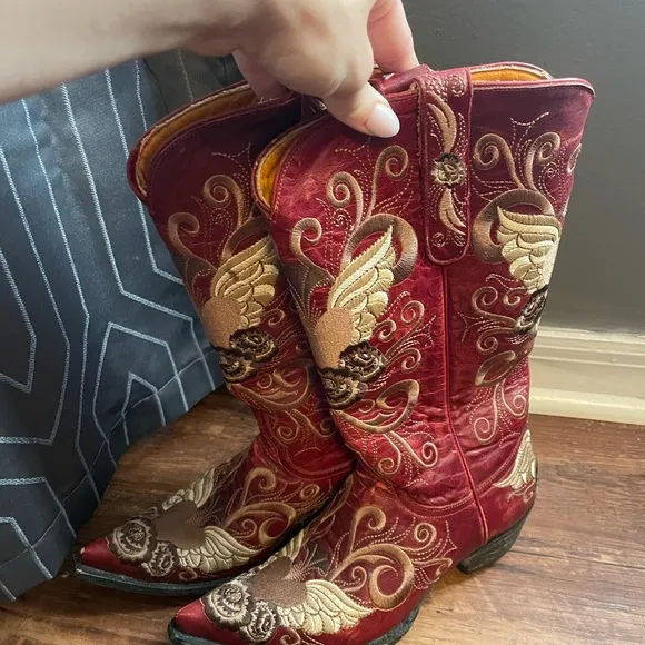 Red Old Gringo Western Lace Cowboy Boots