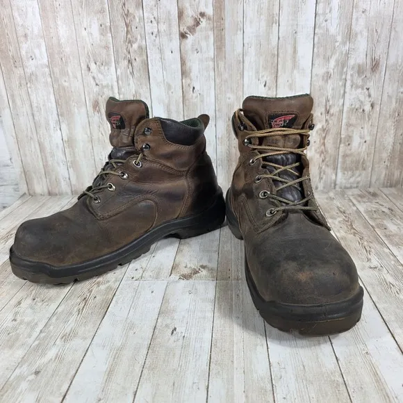 Red Wing Waterproof Work Boots Steel Toe EH Safety Brown Leather 11.5