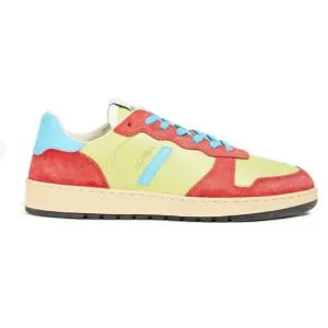 RE/DONE 80s Basketball Color Block Suede And Leather Sneakers Green