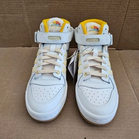 Reebok Forum Mid Athletic Basketball Sneakers White Yellow Womens Size 7