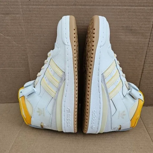 Reebok Forum Mid Athletic Basketball Sneakers White Yellow Womens Size 7
