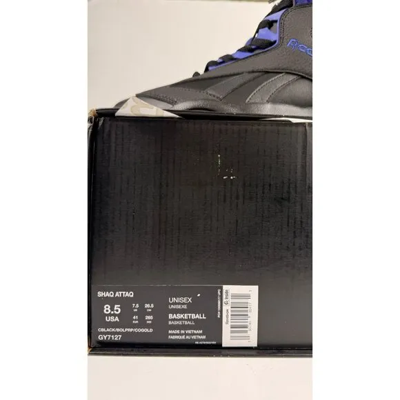 Reebok Mens Shaq Attaq &quot;Los Angeles Lakers&quot; Basketball Sneakers - US 8.5 GY7127
