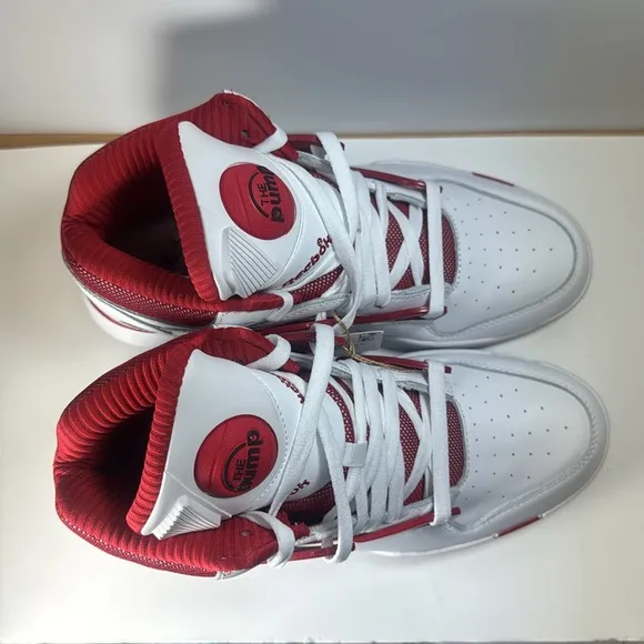 Reebok Pump Omni Zone 2 White Red Basketball Sneakers Men’s Size 9