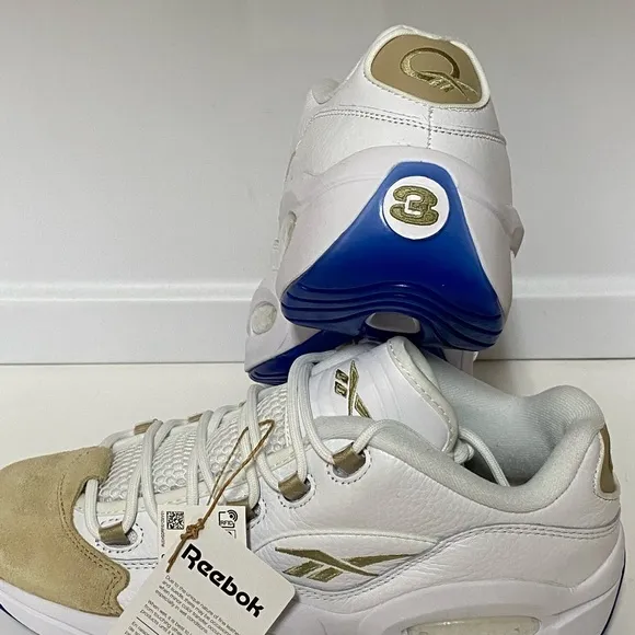 Reebok Question Low Oatmeal Shoes Sneaker Size 10 DS ALLEN INVERSION REEBOK 1999