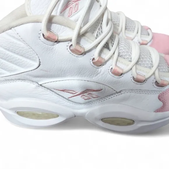 Reebok Question Mid Pink White Allen Iverson Basketball Sneakers Men's Size 10.5