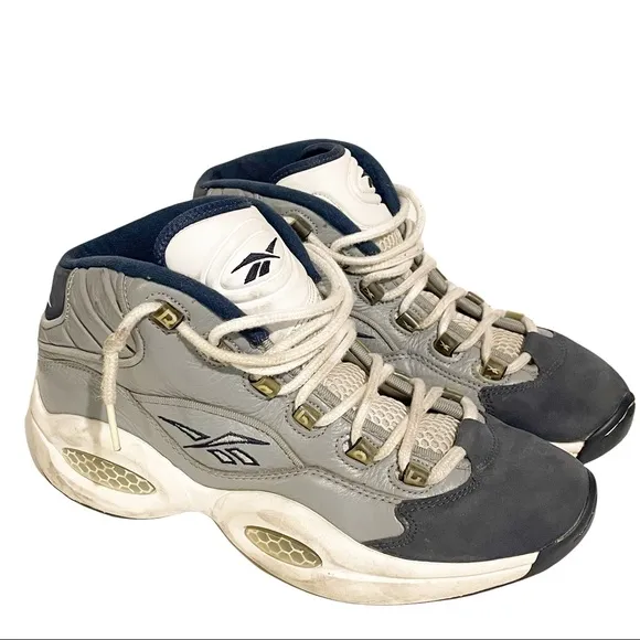 Reebok Size 8.5 Question Mid Georgetown Hoyas Allen Iverson Basketball Sneakers