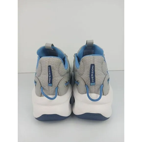 Reebok Solution  Blue Gray White Allen Iverson Basketball Sneakers Men's Sz 9.5