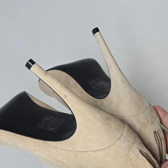Reiss Ashton Suede Pointed Toe Buckle Stiletto Heeled Boots Women's Size  8