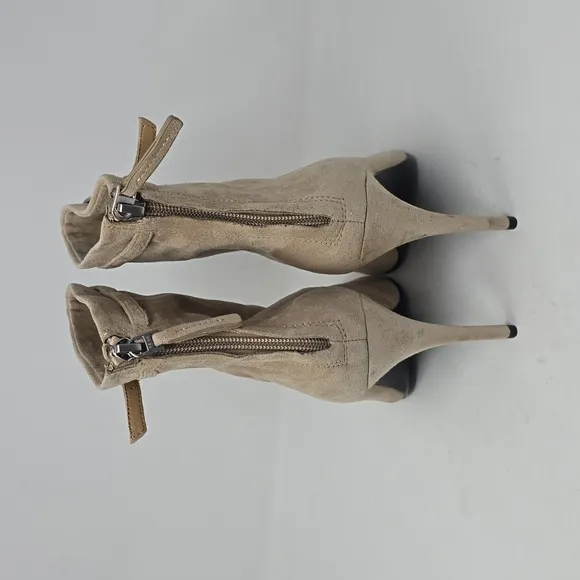 Reiss Ashton Suede Pointed Toe Buckle Stiletto Heeled Boots Women's Size  8