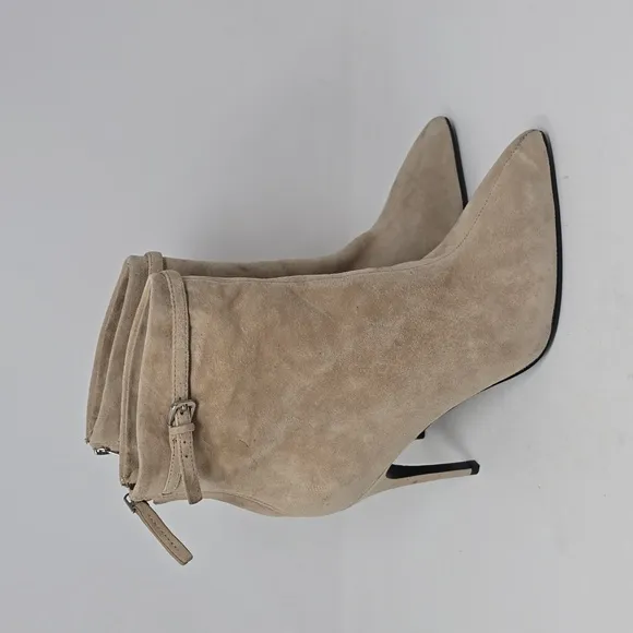 Reiss Ashton Suede Pointed Toe Buckle Stiletto Heeled Boots Women's Size  8