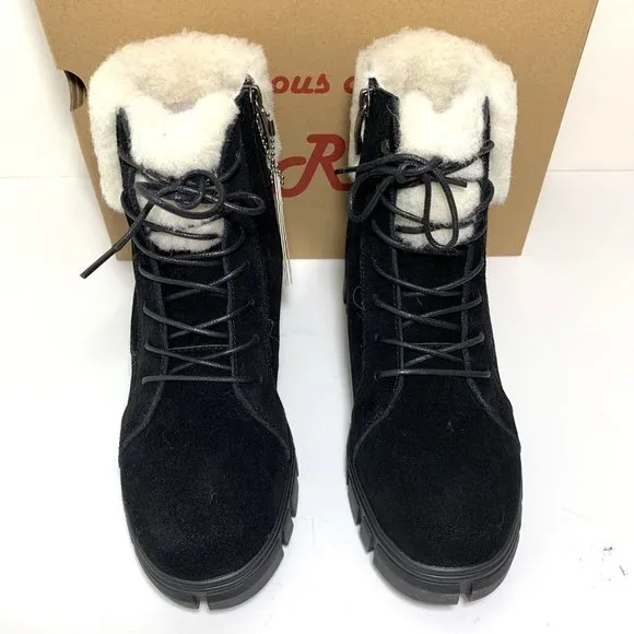 Religious Comfort Nordstrom Haze Boots Faux Fur Suede Hiker Booties Black Size 7