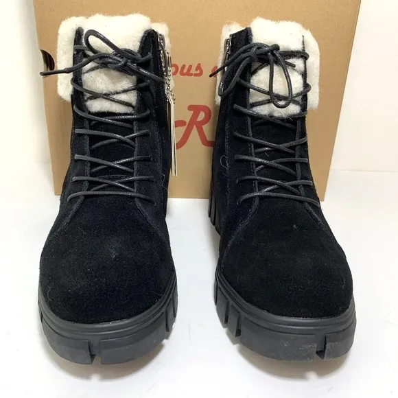Religious Comfort Nordstrom Haze Boots Faux Fur Suede Hiker Booties Black Size 7