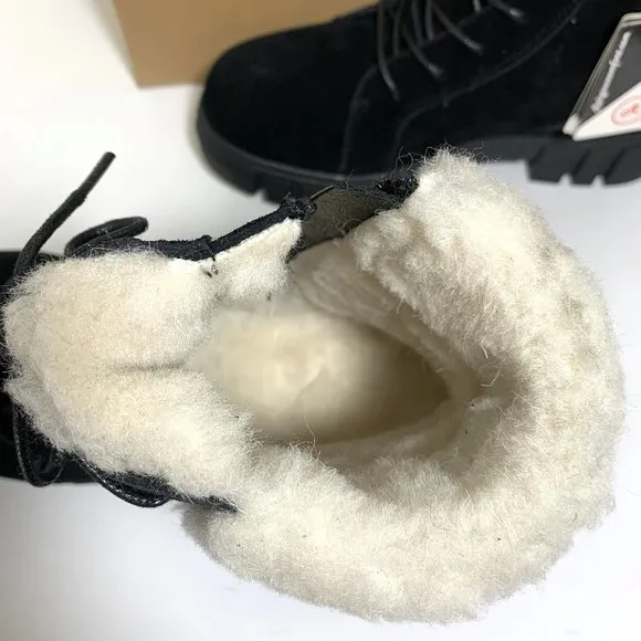 Religious Comfort Nordstrom Haze Boots Faux Fur Suede Hiker Booties Black Size 7