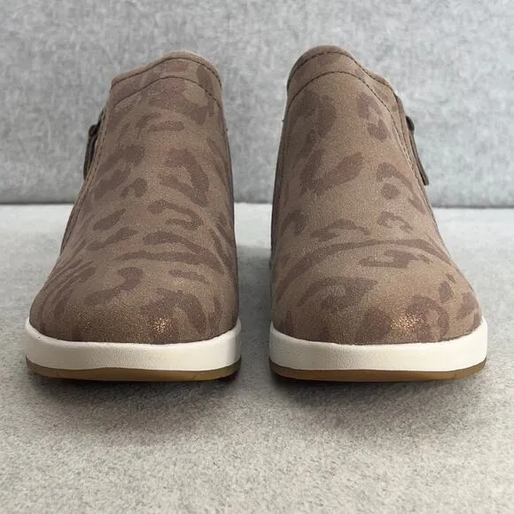 Revere Dublin Leather Zip Up Ankle Sneaker Shoe-Camo Espresso -Women Size 8 *NEW