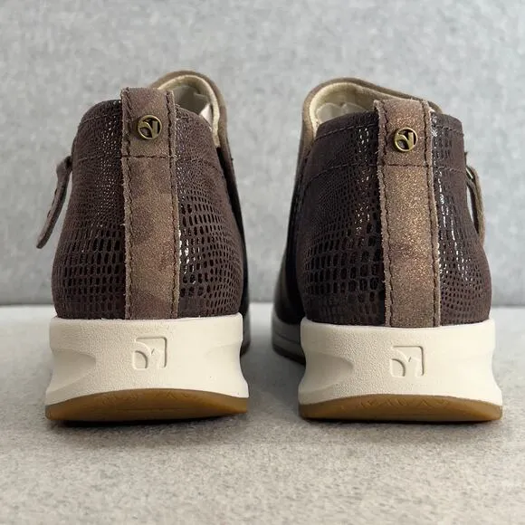 Revere Dublin Leather Zip Up Ankle Sneaker Shoe-Camo Espresso -Women Size 8 *NEW