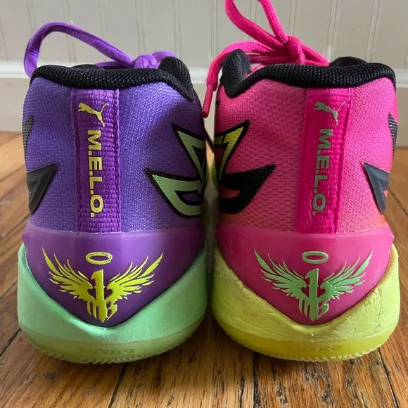 Rick &amp; Morty Puma melo 2.0 mismatched basketball sneakers size 7.5