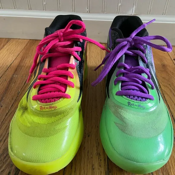 Rick &amp; Morty Puma melo 2.0 mismatched basketball sneakers size 7.5