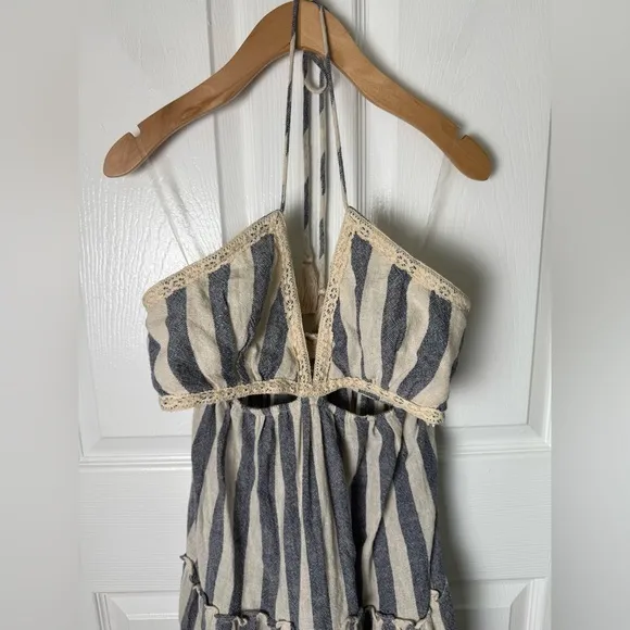 Rococo Sand Kylie Maxi Dress Cream &amp; Blue Stripe S