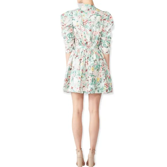 Ronny Kobo Puffsleeve Floral Meritti Dress Size S