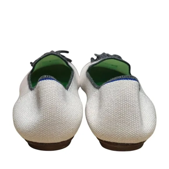 Rothy's Merino Tassel Slip On Loafers 8.5 Platinum White Gray Fringe Limited Ed