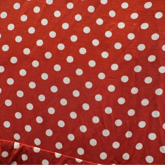 RTR Stine Goya Caitlin Orange &amp; White Polka Dot‎ Short Sleeve Midi Dress Sz S