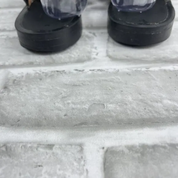 Sacha Iconic Women’s Size 40 - 9.5 US Black Leather Caged Studded Slide Sandals